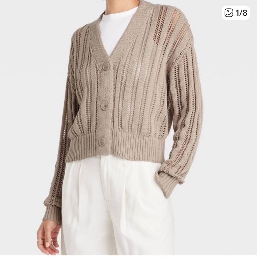 NWT- A New Day Crochet Ivory Cardigan - Picture 3 of 7